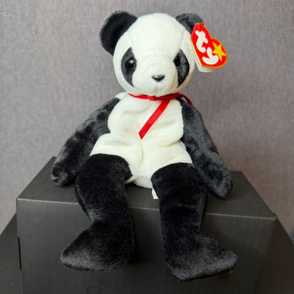 Ty Beanie Baby Fortune Panda Bear Plush 1998 w/ Hang Tag Retired Vintage - Picture 6 of 16